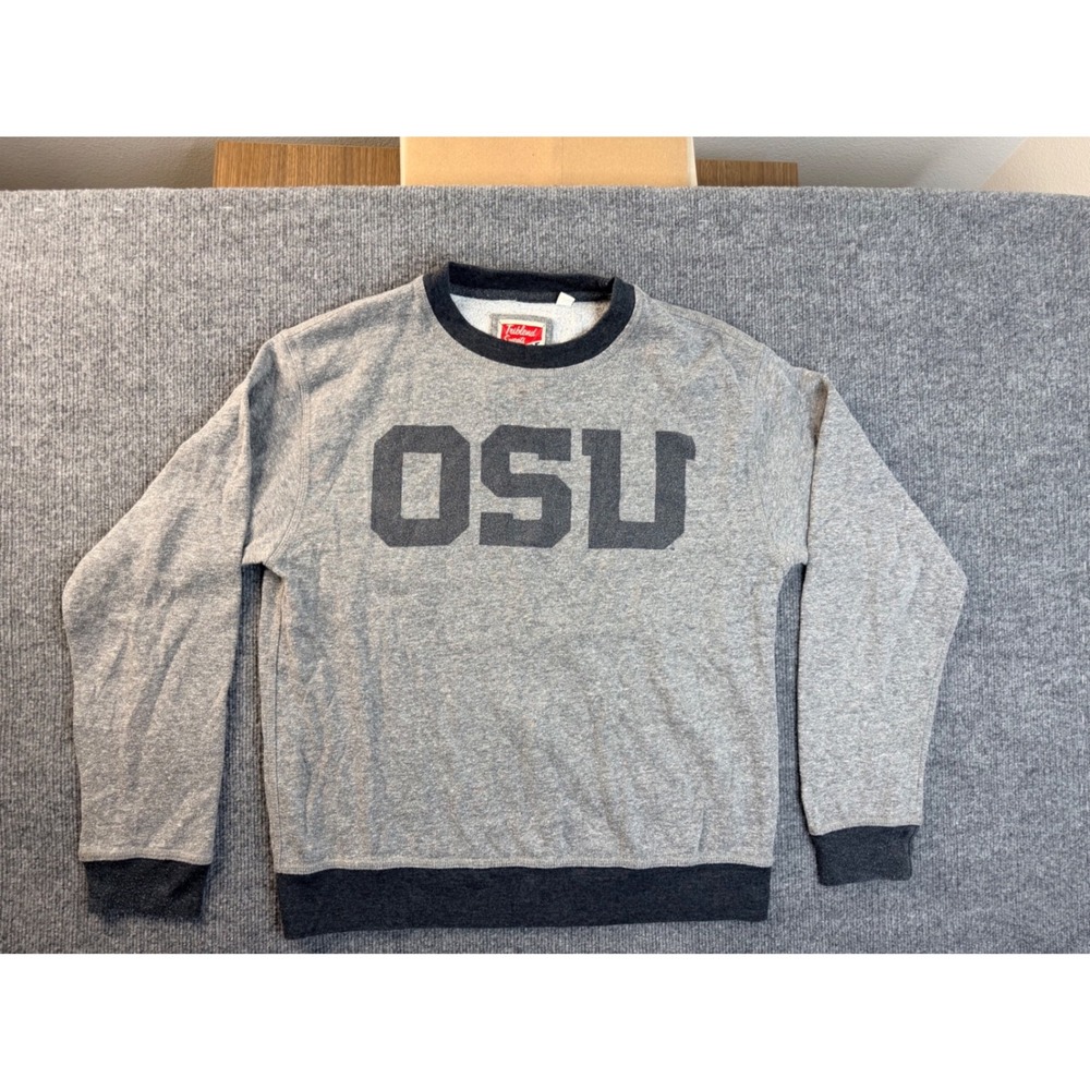 League OSU Sweatshirt Mens Medium Gray Triblend Crewneck Graphic Pullover